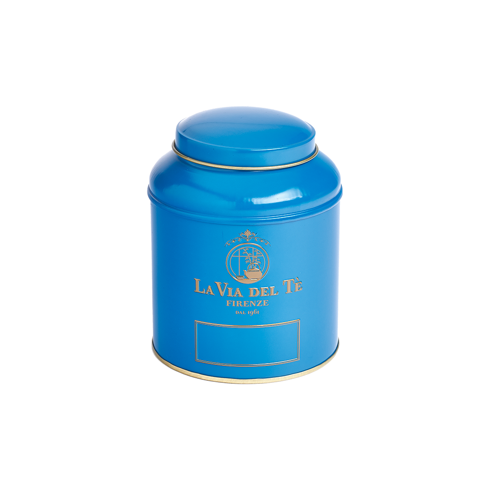 Theeblik la via del te 125 grams blauw