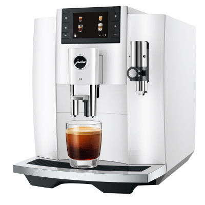 JURA E8 Piano White (EC) + €90 Gratis proefpakket