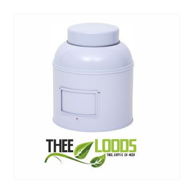 Rond theeblik wit groot