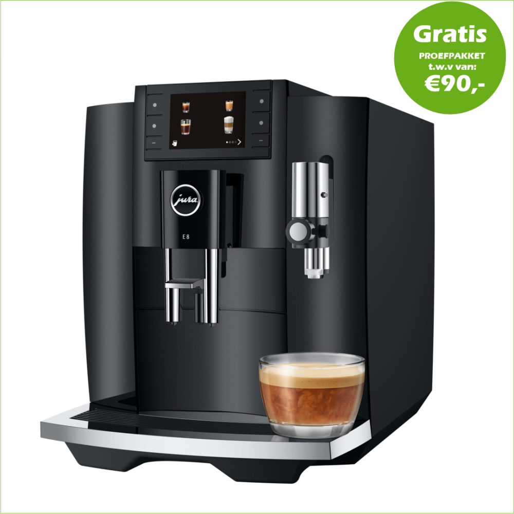 JURA E8 Piano Black (EC) + Gratis proefpakket -