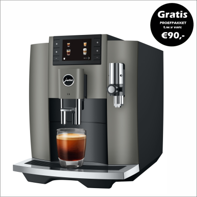JURA E8 Dark Inox (EC) + €90 Gratis proefpakket