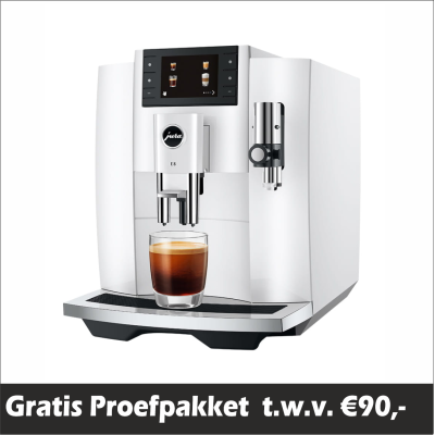 JURA E8 Piano White (EC) + €90 Gratis proefpakket
