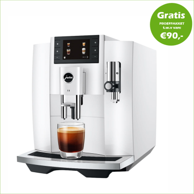JURA E8 Piano White (EC) + €90 Gratis proefpakket