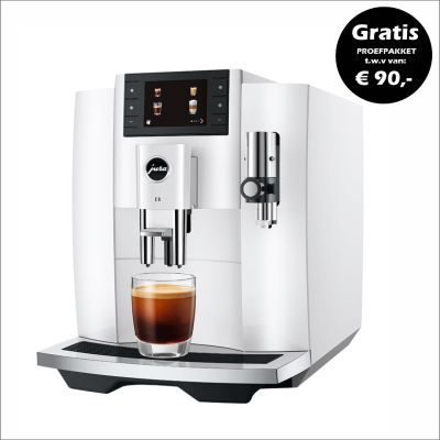 JURA E8 Piano White (EC) + €90 Gratis proefpakket