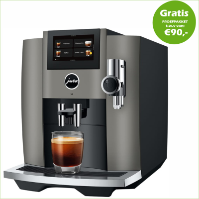 JURA S8 Dark Inox (EB) + € 90 Gratis Proefpakket