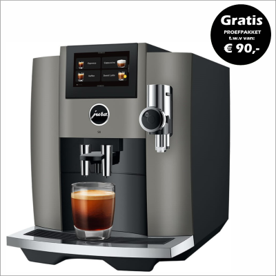 JURA S8 Dark Inox (EB) + € 90 Gratis Proefpakket