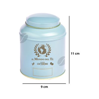 Theeblik il Mondo del Te 125 grams pastelkleur lichtblauw