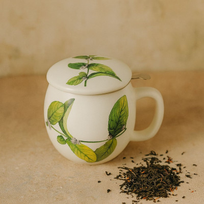 Il Mondo del Te - Theemok wit met bloemenprint