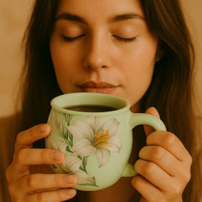 Il Mondo del Te - Theemok mintgroen met bloemenprint