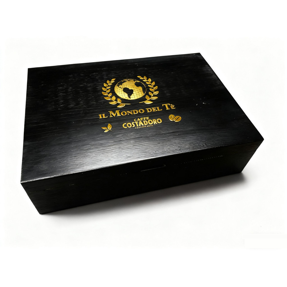 Theedoos 6 vaks zwart - Il Mondo del Te