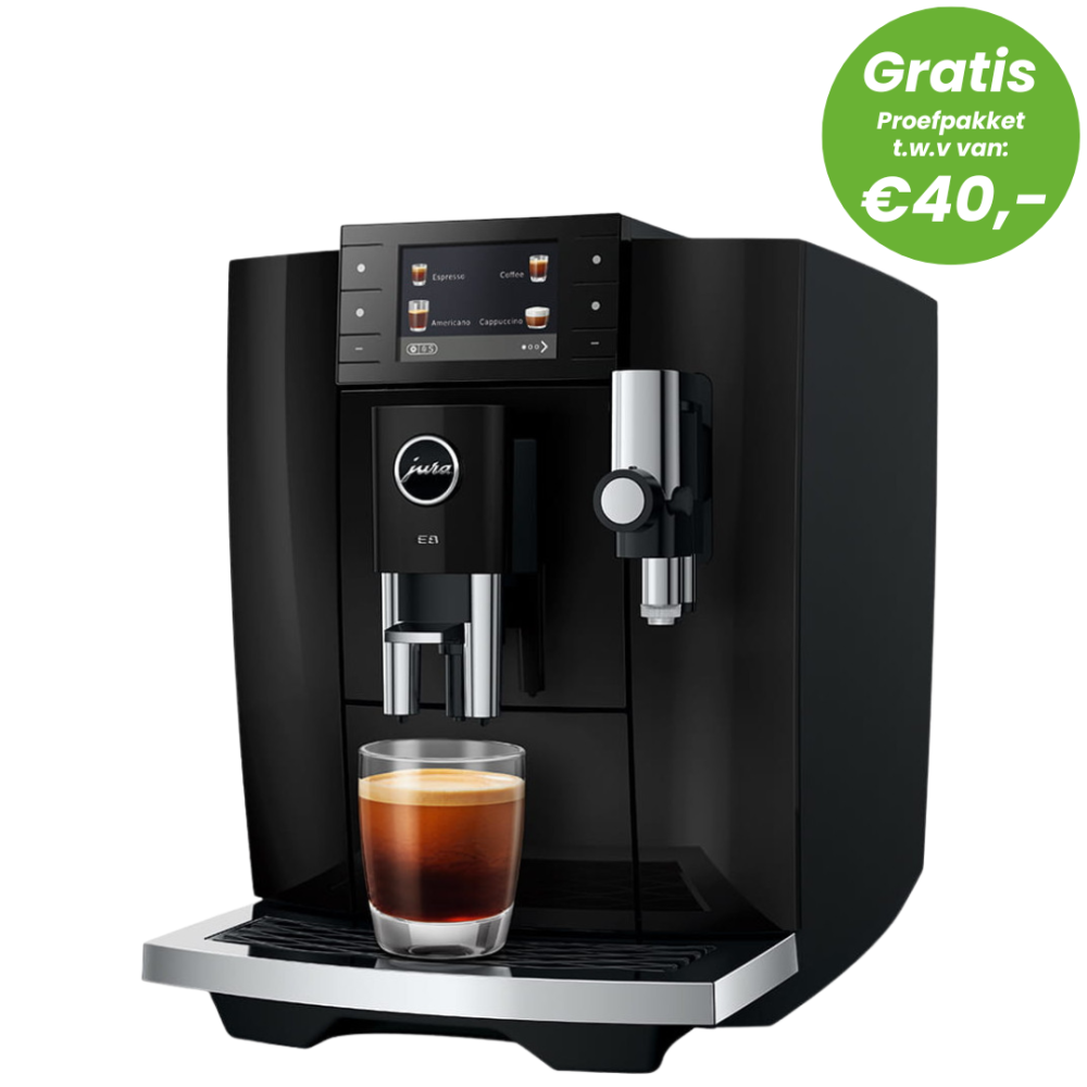 JURA E8 Piano Black (ED) - Nu € 1.149,- + Proefpakket