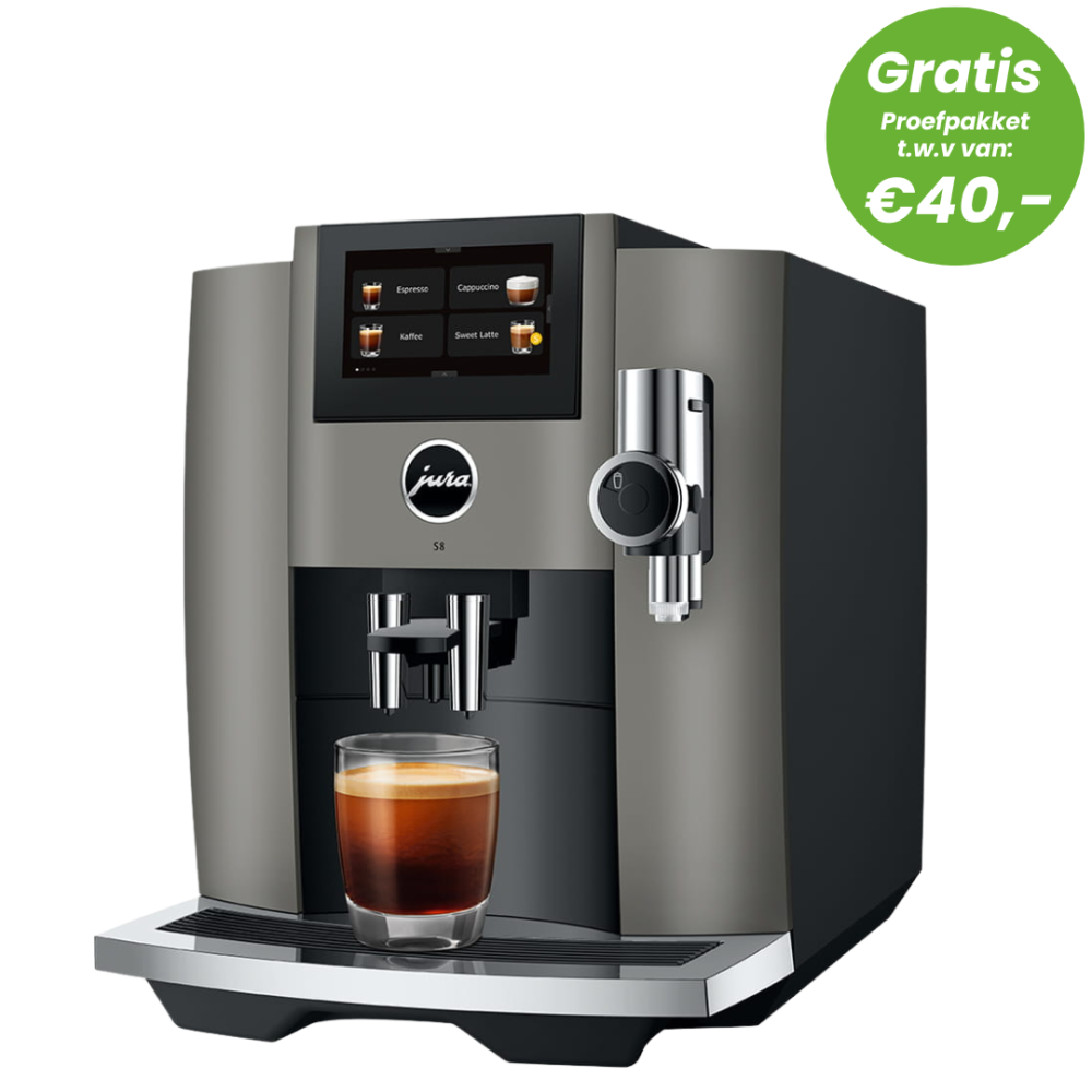 JURA S8 Dark Inox (EB) + € 90 Gratis Proefpakket