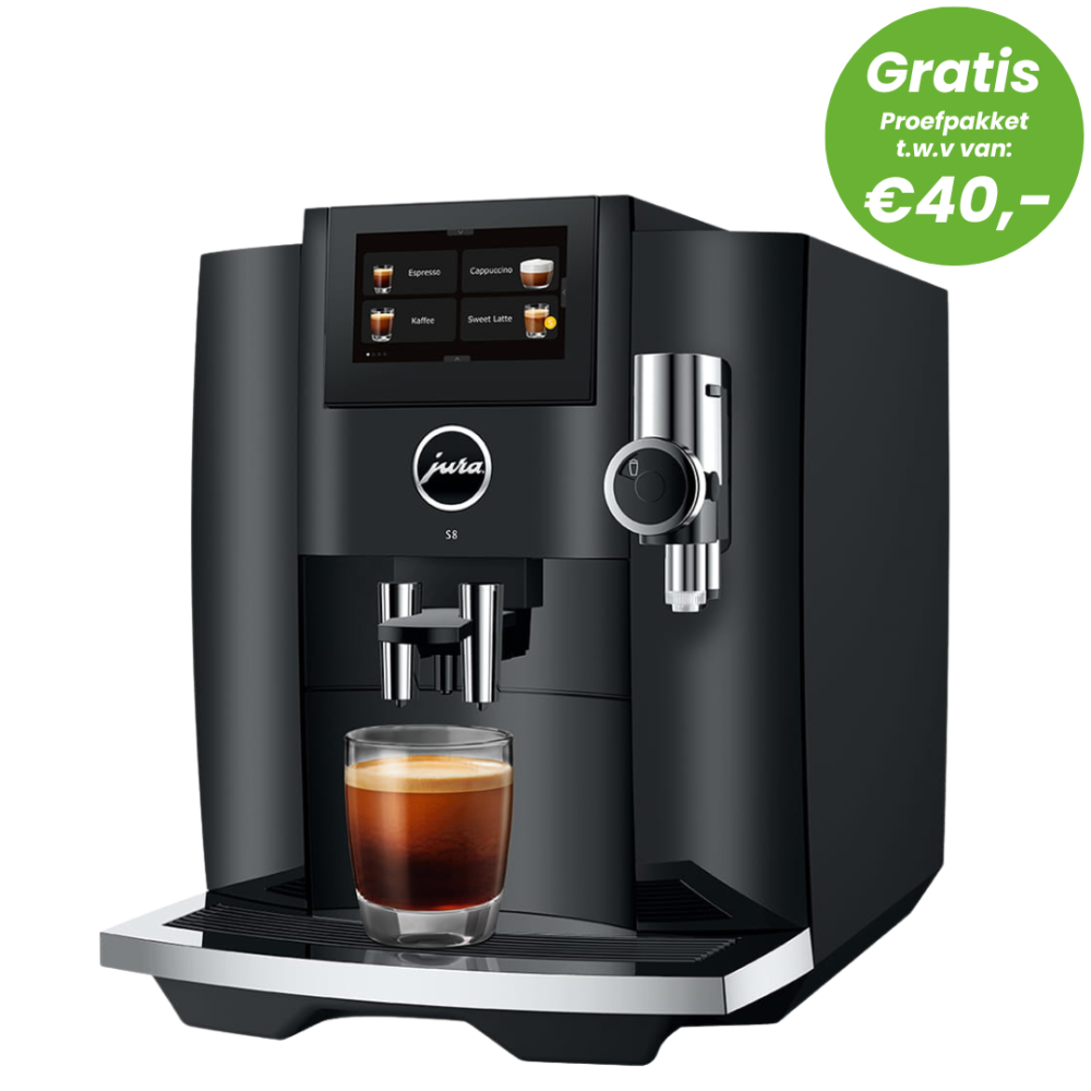JURA S8 Piano Black (EB) + €90 Gratis Proefpakket