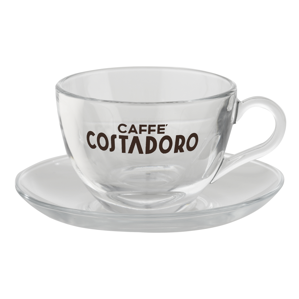 Set van 2 cappuccino kop en schotel